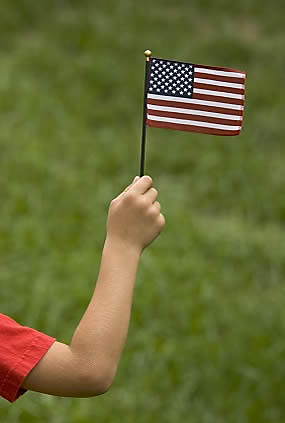 Boy with a flag